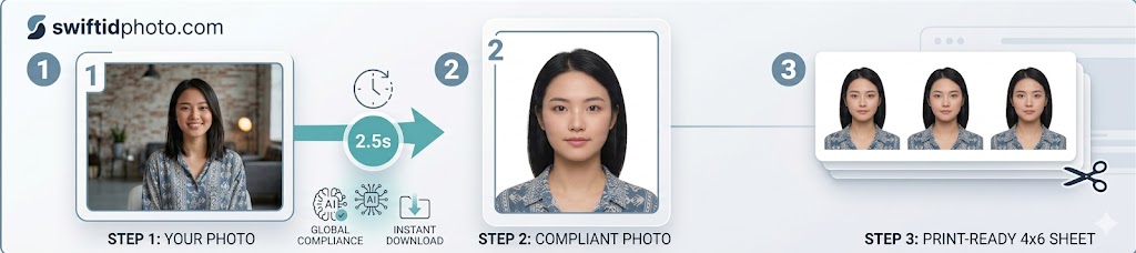SwiftIDPhoto 3-Step Process Guide
